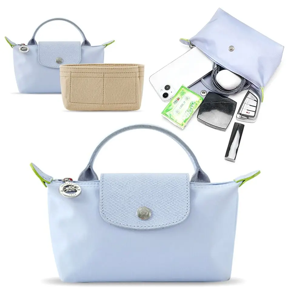 1pcs Organizátor s viacerými vreckovými taškami pre Longchamp Mini Bag Storage Bag Taška s vložkou Felt Cape Vložte vložku kabelky vložky do kabelky