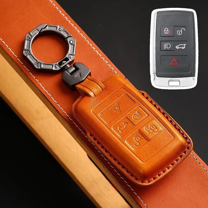 1pcs Originálne kožené auto diaľkové kľúče fob obaly puzdro pre Land Rover Range Rover Evoque Discovery Sport 5 2018 2019 2020