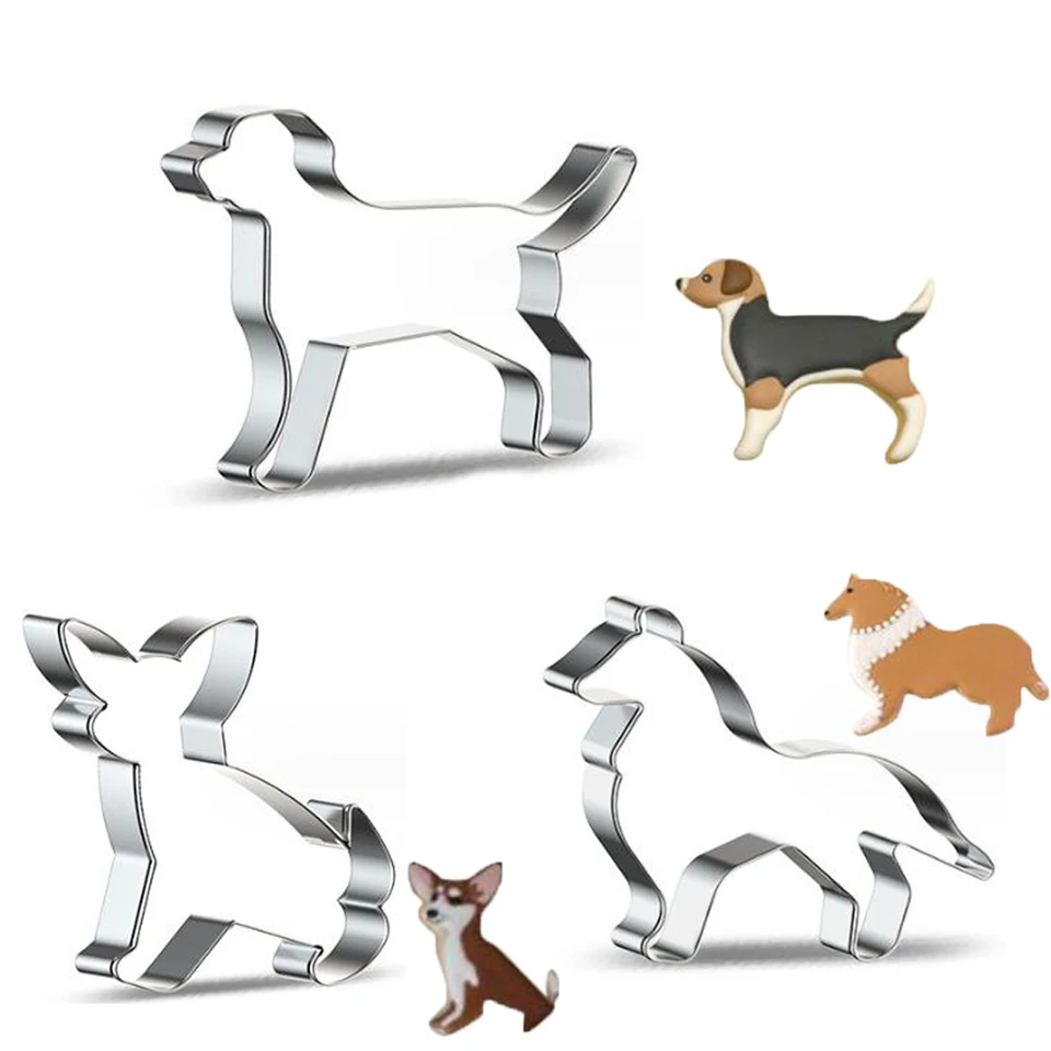 1pcs Patisserie Reposteria Pet Dog Fondant Cake Decor Tool Nástroj z nehrdzavejúcej ocele Cookie Cutters Cucte Shop Kovová sušienka Cook