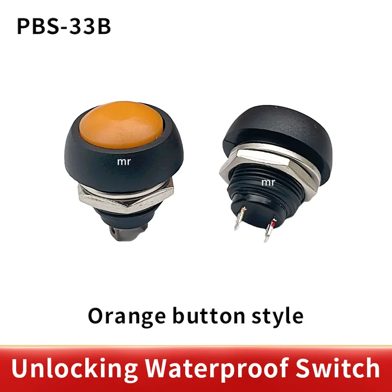 1pcs PBS-33B 2pin Mini spínač 12 mm 1A vodotesný spínač PBS33B 12V MAMENTÁRNY PUSH TLAČIDLO RESET NEMÁ LOCKING PBS-33B