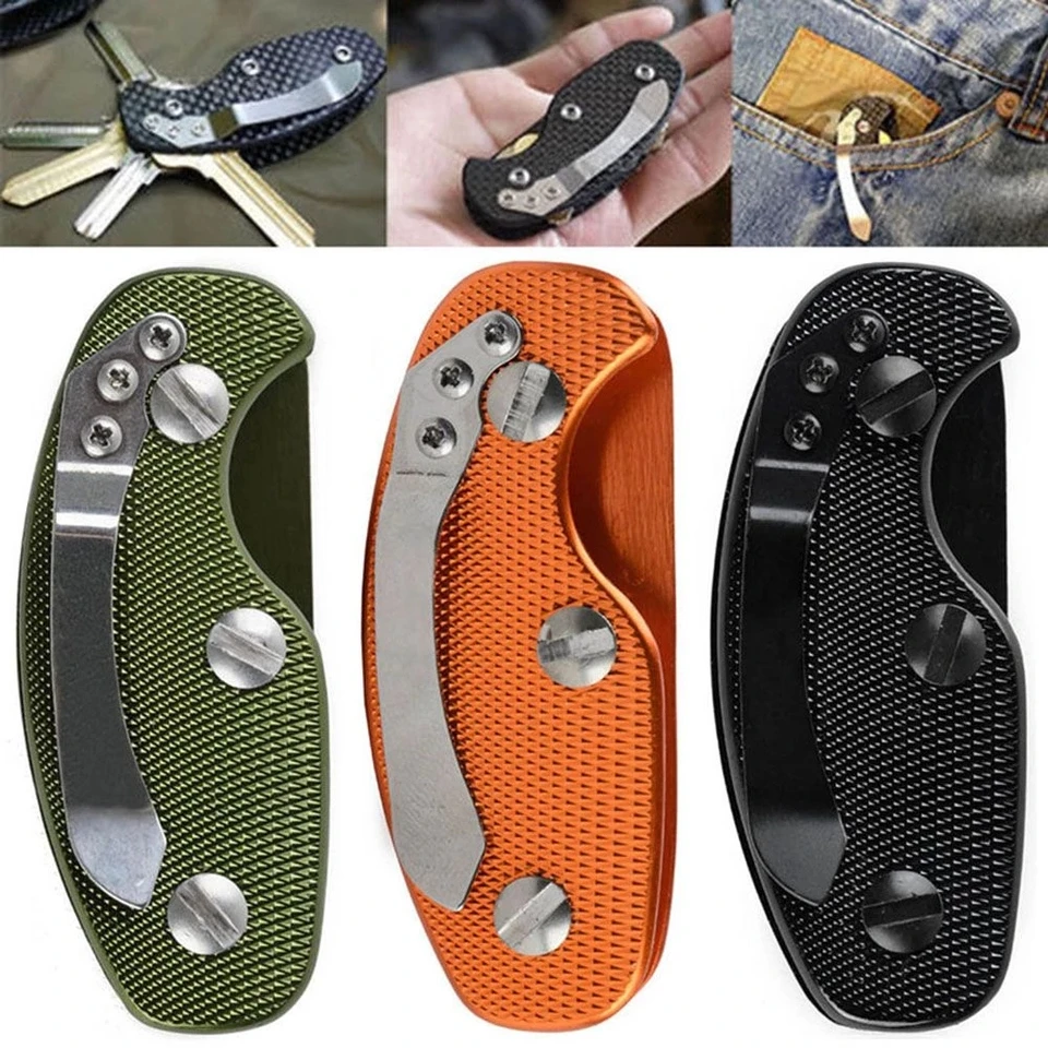 1pcs Pohodlné hliníkové zliatina Keychain Flexibilný držiak na držiak klipu EDC Hliníkový kľúče držiak na klipy Klávesy Organizátor Priečinky Klápeľ
