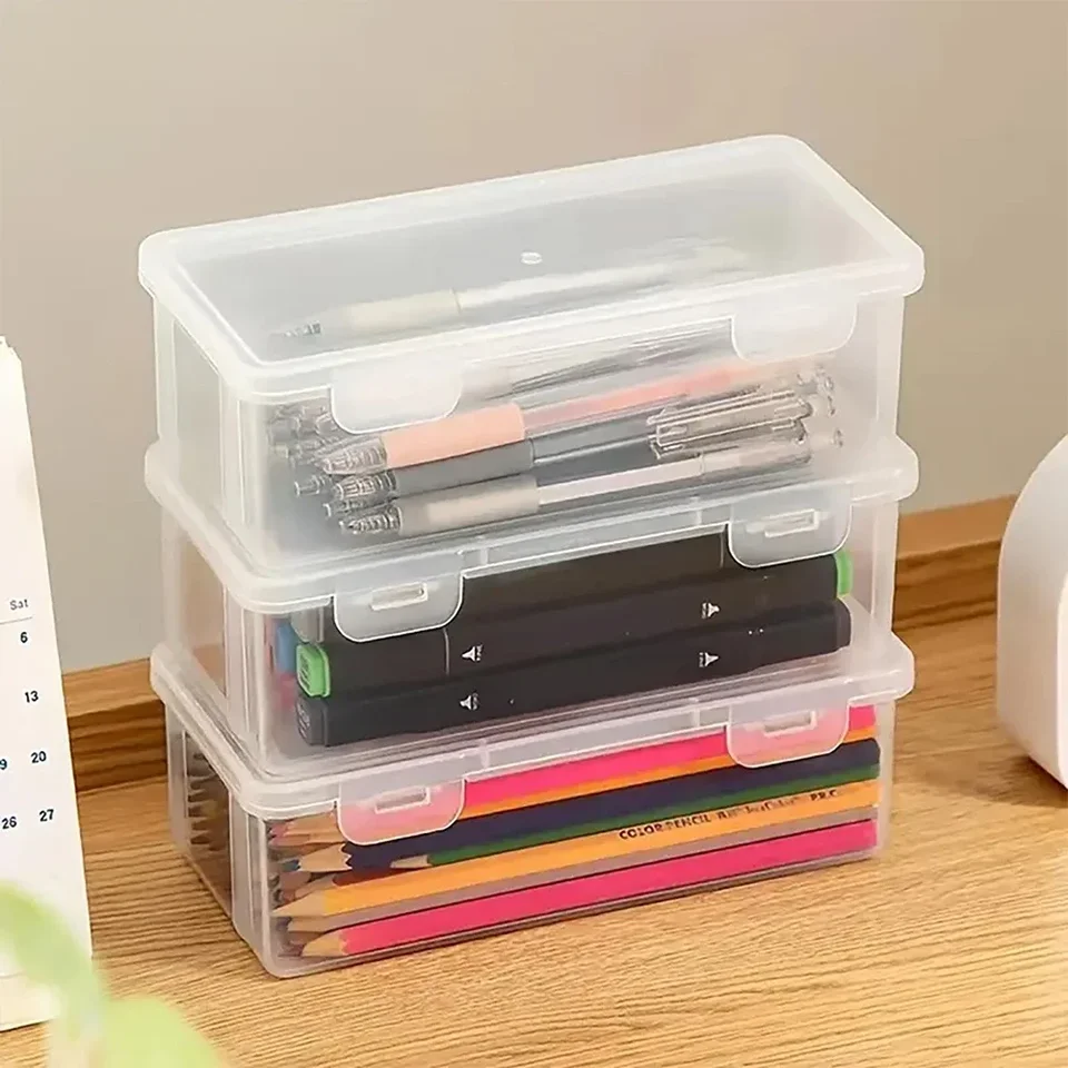 1pcs priehľadná ceruzka na náčrtok plastového úložného priestoru pre ceruzku Umelec