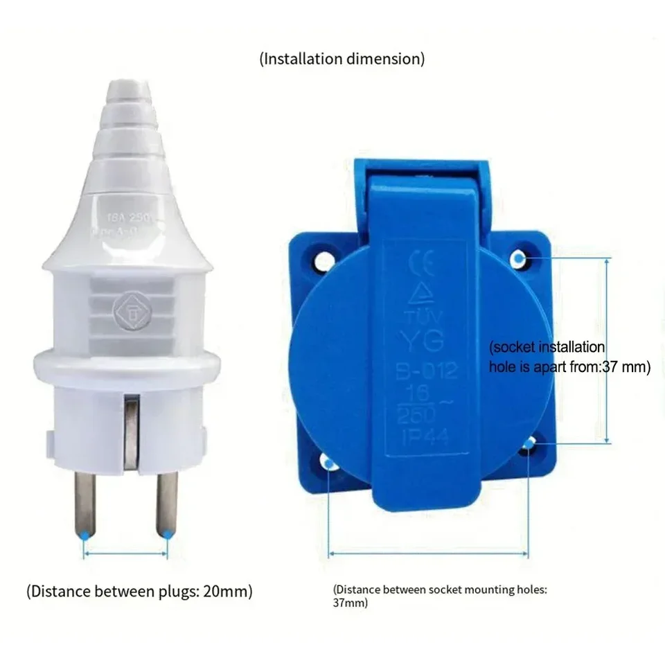 1pcs priemyselná vodotesná zásuvka Európska zásuvka Európska zástrčka 220V 16A pre vylepšenie domáceho benzínu Generato