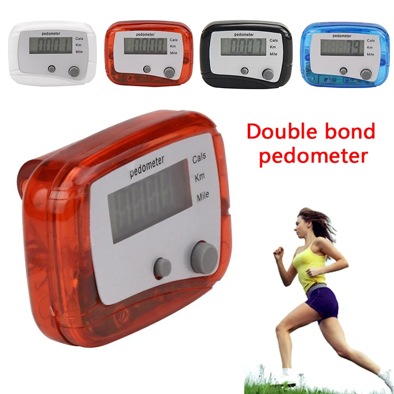 1pcs Prokometer Krok kalórií Kilometer Counter Design Digital Clip Run vrecká Mini vzdialenosť