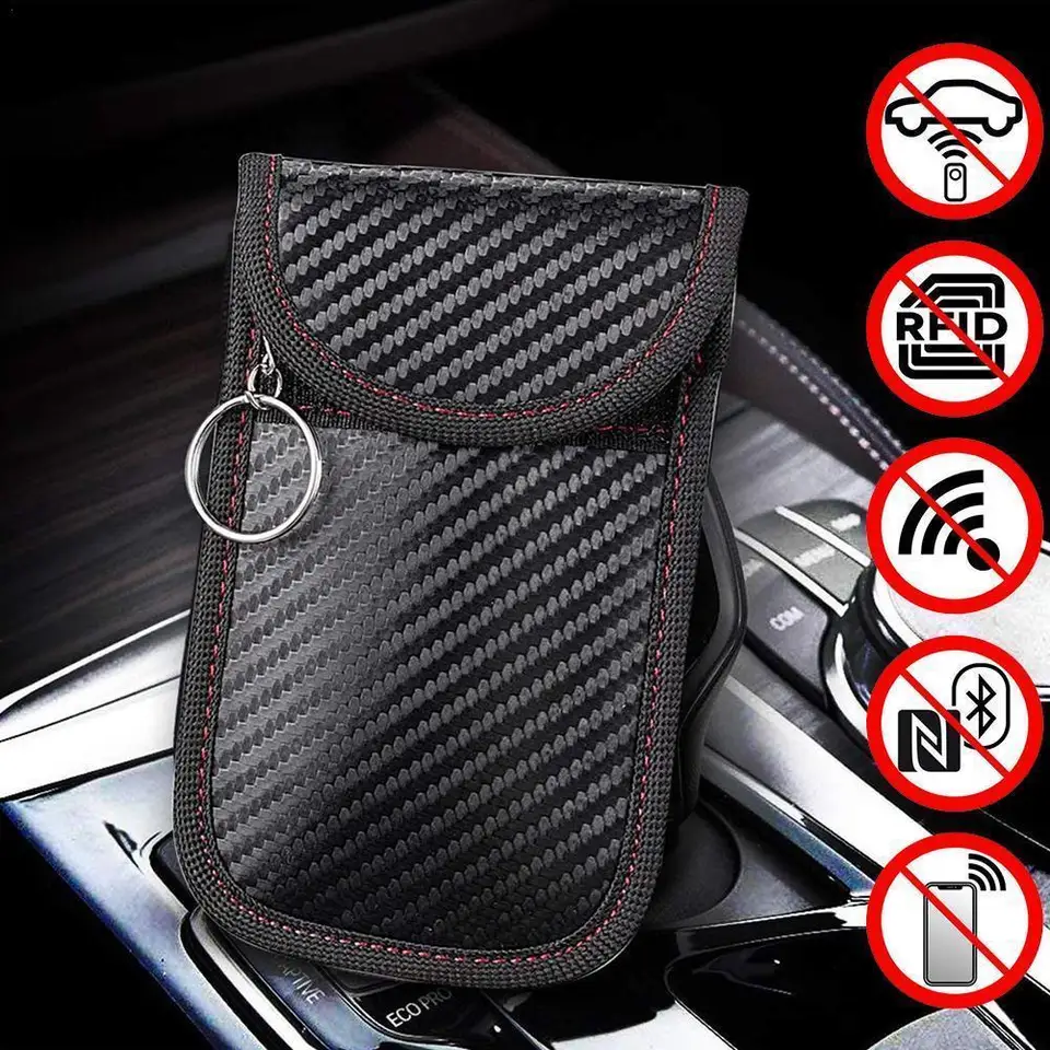 1pcs proti krádeži Keyless Vstupné kľúče kryt Signál Signál blokovanie Farady Bag Key Kľúč pre prenosný bezpečnostný kľúče