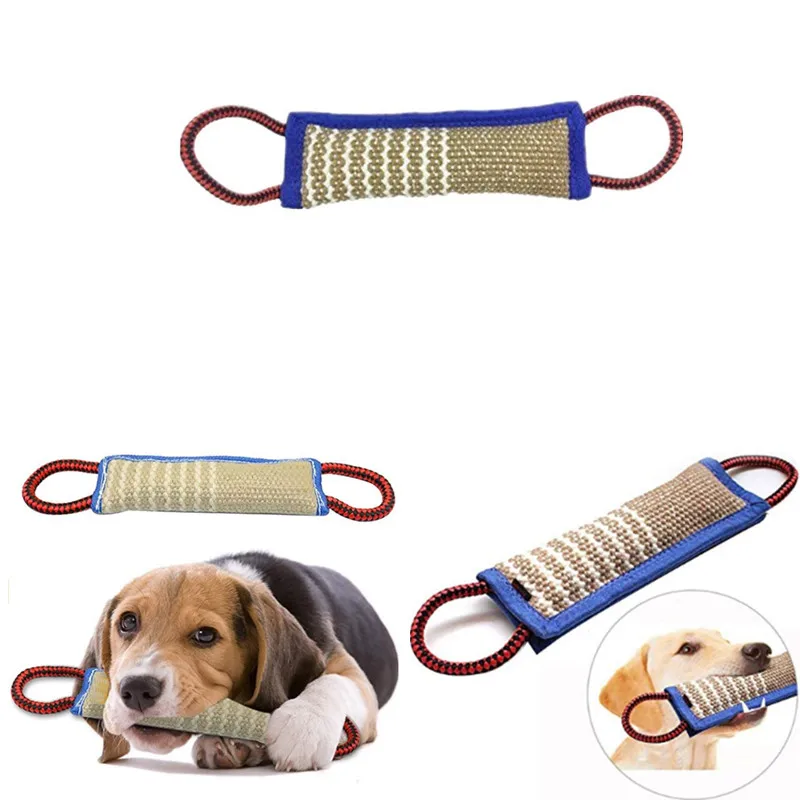 1pcs pytlové psie žuvacie hračky pre psí psí vankúš Jute Bite Chewing Fetch Puppy Training Interactive Play