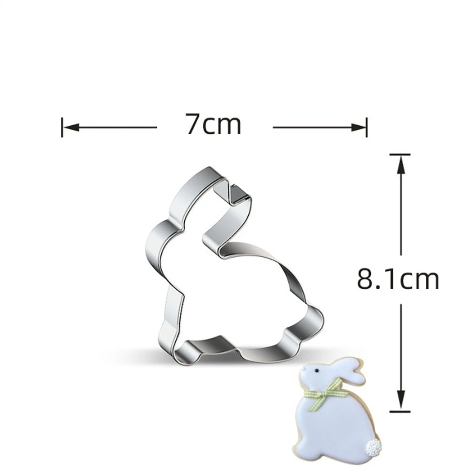 1pcs Rabbit Animal Castless Cookie Cutter Forss Reposterie Patisserie Metal Biscuit Confeitaria Sugar Fondant Cake Tools