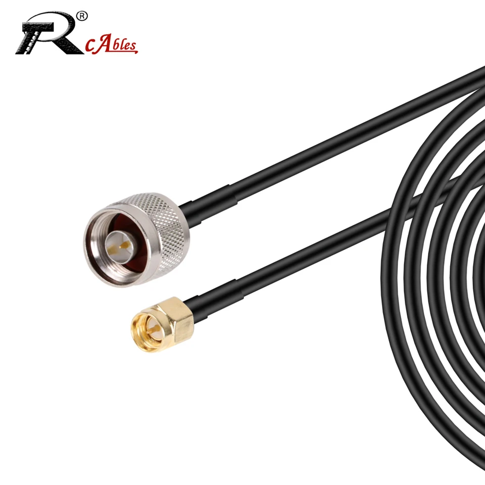 1pcs RG58 N Typ muž / samica až SMA samec Plug RF Adaptér koaxiálny kábel Pigtail RG-58 predlžovací kábel Jumper 15cm 30 cm 50 cm 1M