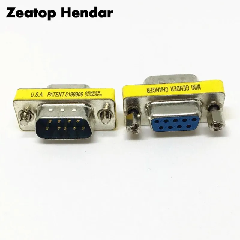 1pcs RS-232 DB9 Muž do DB9 Sériové sériové mini rodové menič / adaptér DB9 PIN M / F CONTOKER