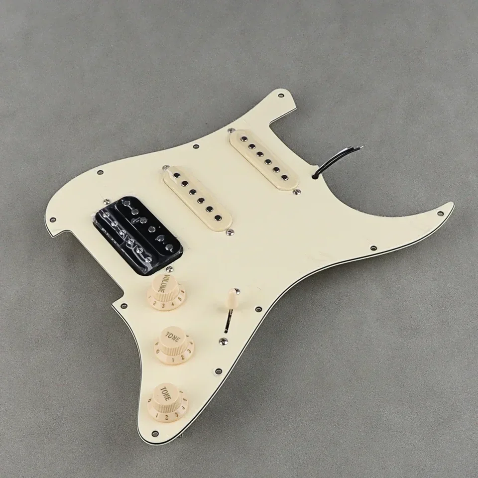 1pcs SSH Guitar Pickguard Humbucker Pickups Set 3 -naložený predpisovaný pre Fender Strat Stratocaster Electric Guitar Cream