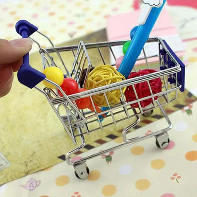 1pcs supermarket ručný vozík Mini nákupný košík dekorácie dekorácie úložný priestor darček