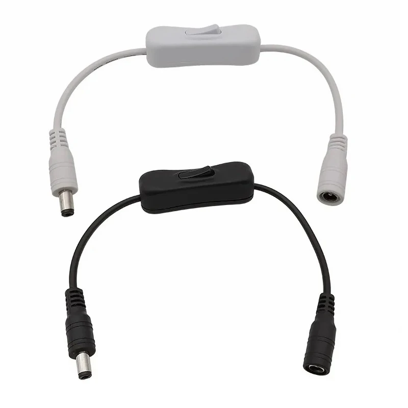 1pcs Svetelný spínač DC 12V Mužský ženský napájací kábel DC DC Connector OFF v inline 304 prepínač 5v 12v 24v pre LED pásové svetlo lampu