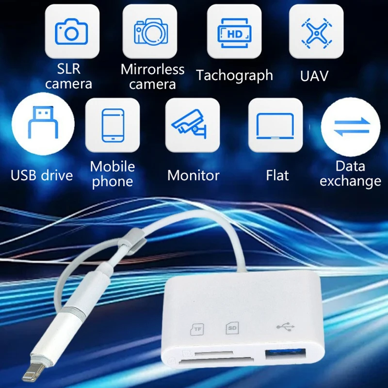 1pcs Typ C Card Reader SD TF Pamäťová čítačka USB C OTG Adaptér vysokorýchlostný vysielač údajov pre MacBook Huawei Xiaomi