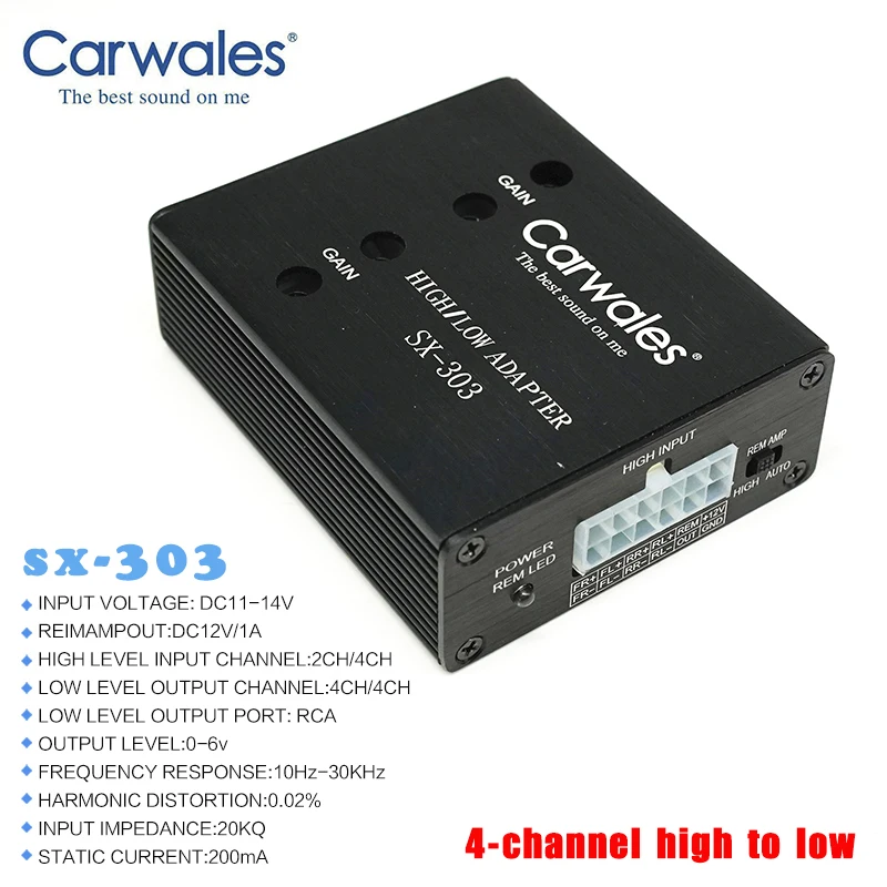 1pcs vozidlo vysoké až nízky 4-kanálový konvertor vysokofrekvenčný a RCA výstup pre audio adaptér AULINIC Audio Audio prevodník 4 v 4 out