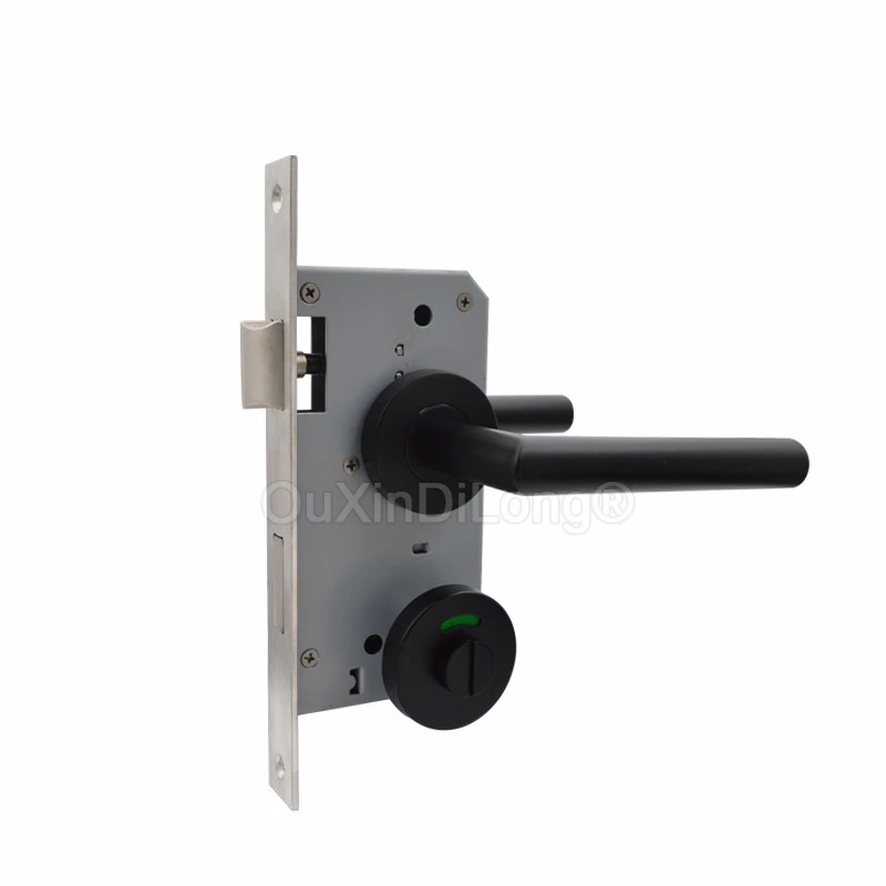 1pcs z nehrdzavejúcej ocele Označujúca zámok rukoväte zámok kúpeľňového zámku WC verejné toaletné prierezové dvere Rozdelenie zámku Black FG1316