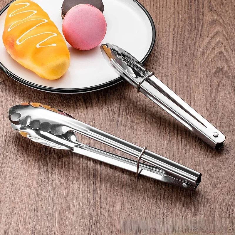 1pcs z nehrdzavejúcej ocele Potraviny Tlieskové kliešte na pečenie Nástroje Potraviny Grilovanie kliešte slivky kvet kliešte kliešte chlieb breh steak kliešte kuchynské náradie