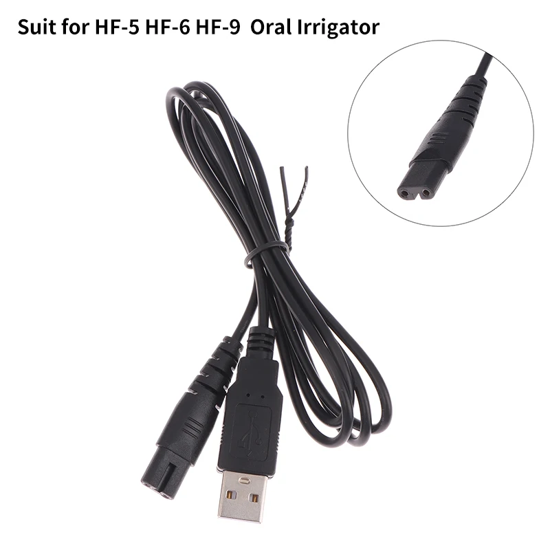 1pcs čierny nabíjací oblek na nabíjanie káblov USB pre HF-5 HF-9 HF-6 Orálny zavlažovač