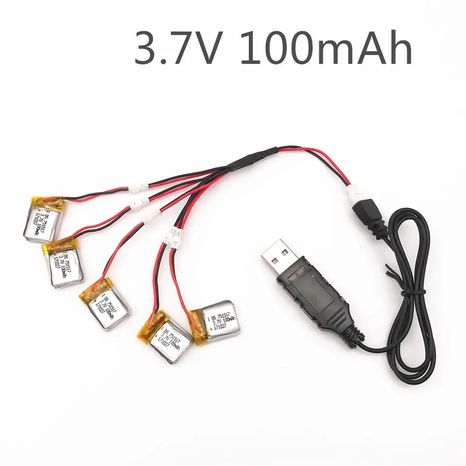 1S 3,7 V 100 mAh lipo batéria pre náhradné diely RC QuadCopter 3,7 V 100 MAH LI-PO batérie 1,25 mm zástrčka