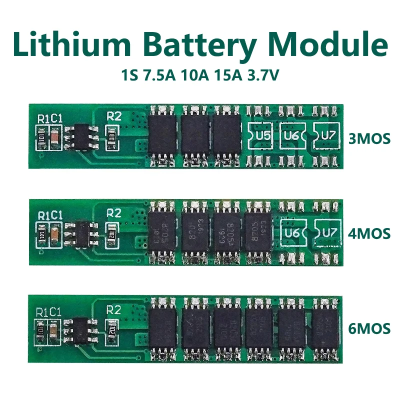 1S 7,5A 10A 15A 3,7V LI-ION 3 4 6MOS BMS PCM na ochranu batérie PCM pre 18650 LITHIUM LION BATTERS