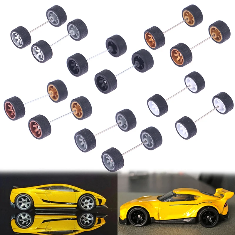 1set 1:64 Car Wheels for Hotindhheels Gum Pneumatika s modelom kolesa Model automobil modifikovaný diel pretekárové hračky pretekárov