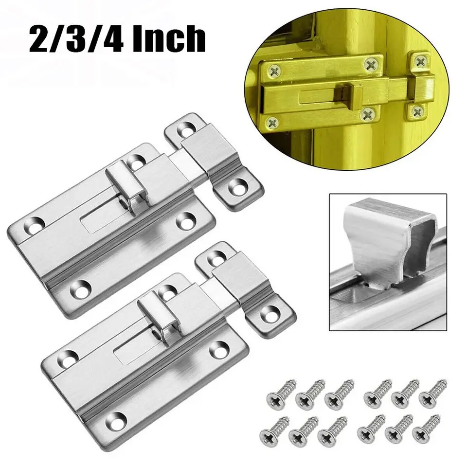 1set 2/3/4 palca z nehrdzavejúcej oceľovej západky Hasp Bunkle Hotel Hotel Office Zavedne zabezpečenie dreveného brána okna Kuchyňa Domov