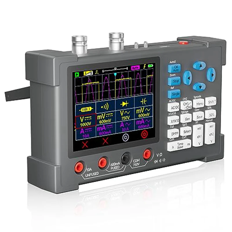 1set 2-kanálový ručný osciloskop 120MHz šírka pásma 500msa/s + digitálny multimeterový tester 3-v-1