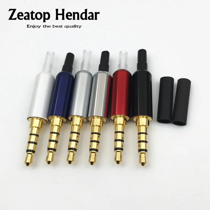 1Set 3,5 mm audio zátka 3.5 4pole samec Stereo konektor s chvostom + adaptér pre zmršťovanie tepla pre konektor pre domácich osôb na opravu slúžky
