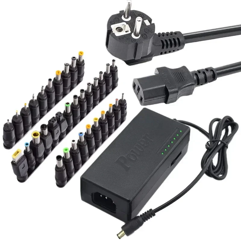 1Set/34ks Universal Power Adapter 96W 12V až 24 V nastaviteľná prenosná nabíjačka pre notebooky Dell Toshiba HP ASUS Acer Eu-Plug