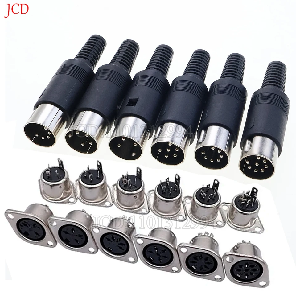 1set 3pin 4pin 5pin 6pin 7pin 8pin s Terminálové panely Monor + samec Jack Din Adapter Connector Midi Cable Connector