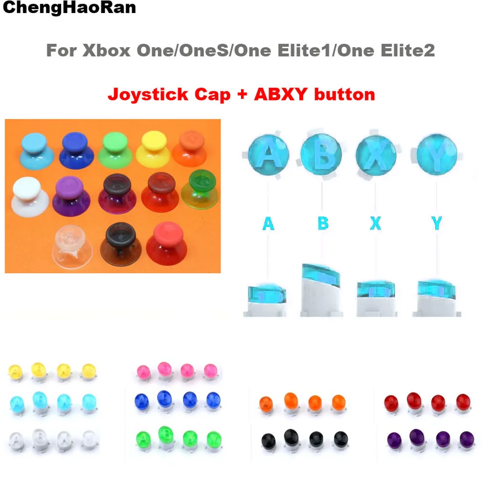 1set Abxy Tlačidlá Set/2pcs Joystick Cap for Xbox One Elite/Xbox One Slim S/Xbox One Controller Accessories náhradné tlačidlá