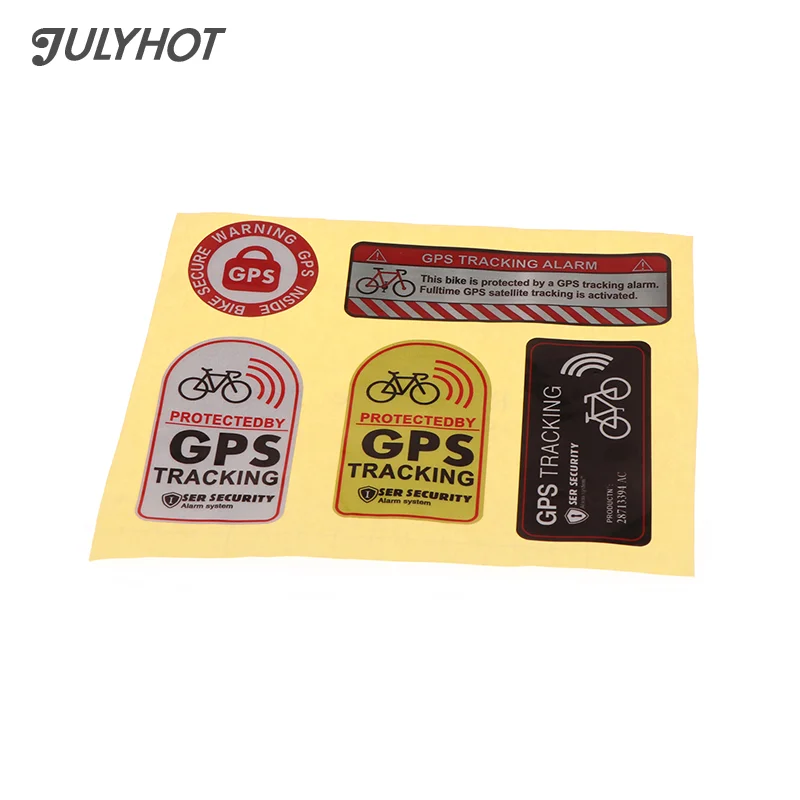 1set bicykel GPS Sticker Scooter Motocykel proti krádeži výstražných nálepiek Reflexné nepremokavé vodotesné doplnky na bicykle