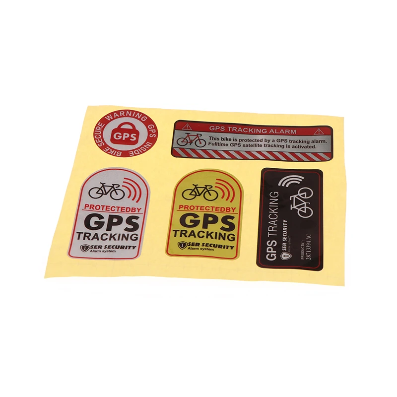 1set bicykel GPS Sticker Scooter Motocykel proti krádeži výstražných nálepiek Reflexné nepremokavé vodotesné doplnky na bicykle