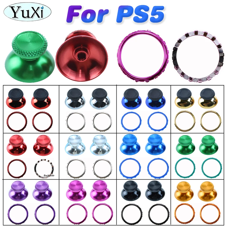 1set Chrome Thumb Stick Accent Rings pre radič PS5 s 3D analógovými Joystick Caps náhradné doplnky