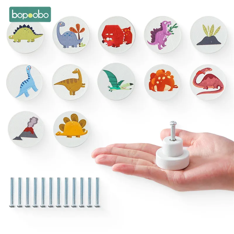 1set dinosaurus tvar drevené gombíky komody Knobs zvierací nábytok rukoväte ručne vyrábané kuchynské fotografie doplnky