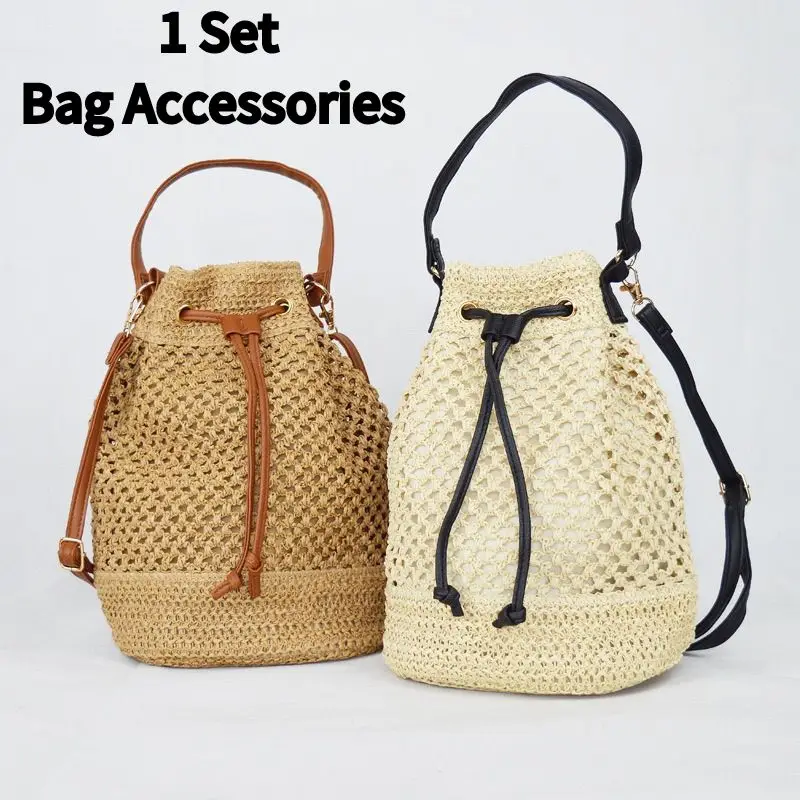 1set DIY PU kožené lano natiahnuté vrecká na ramenné popruhy na ramene náhradné batohové vreckové príslušenstvo pre vrecko na vedro pre domácich majstrov