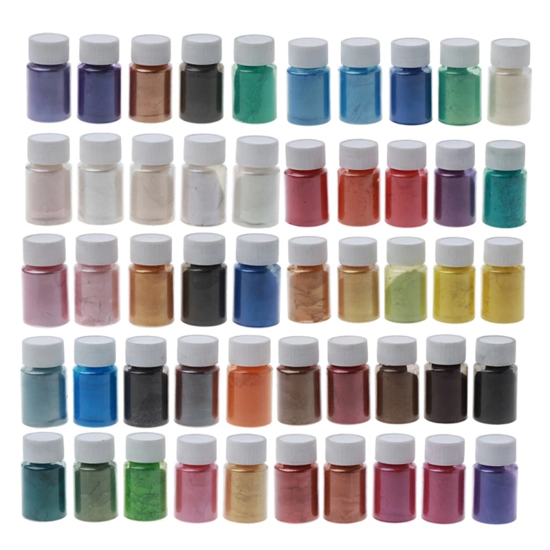 1set epoxidová živici Prírodný sľudový minerálny minerálny prášok Perlescent Pigment Parlescent Pigment farbenie Perla Pigment pre DIY sviečky