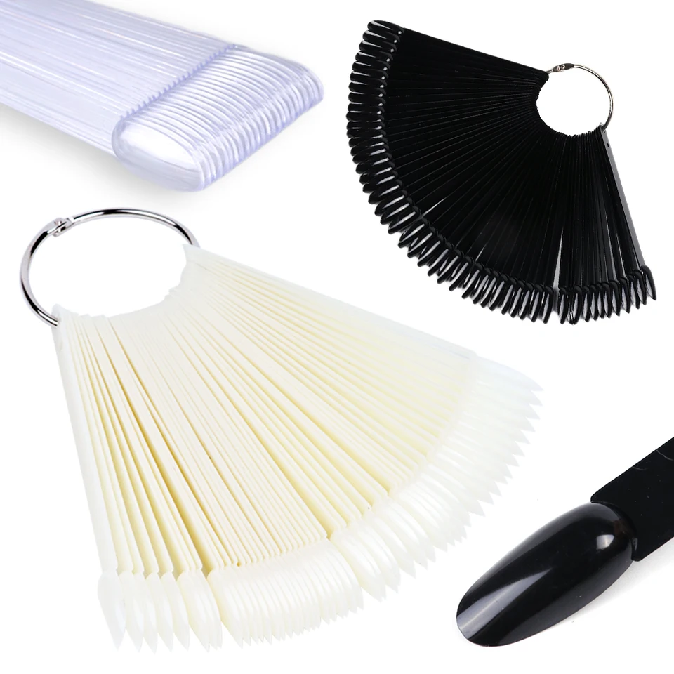 1set False nechty Tips Fan Lit Art Príroda Falošné nechty Plné krytie Praktické nástroje manikúru akrylové UV gél lesk Jia23