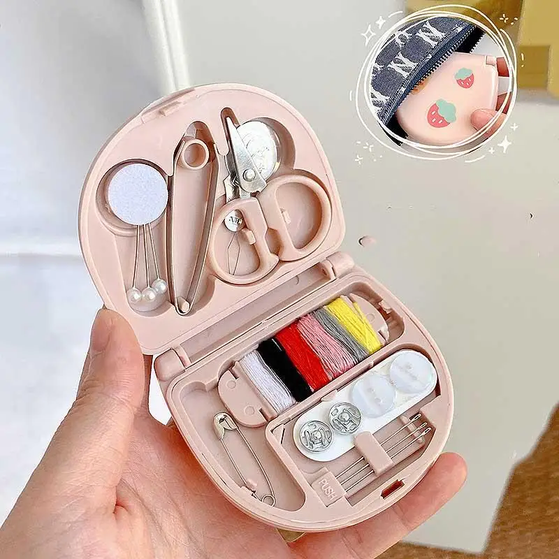 1set gombíky Pins Skladovacie boxy Šijacie boxy prenosné prenosné cestovné mini šijacie súpravy Nožnice Thimble ihly súpravy