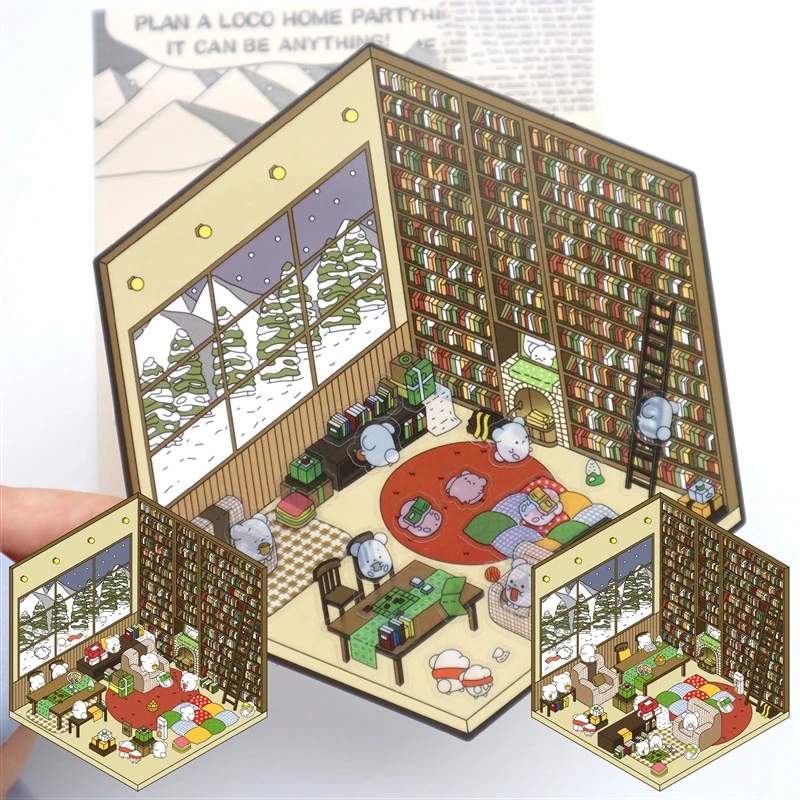 1set kreatívny 3D nálepky módne karikatúra DIY kabína scéna stohovanie vkladanie ruky na účty dekorácie nálepky pre deti hračky Darčeky