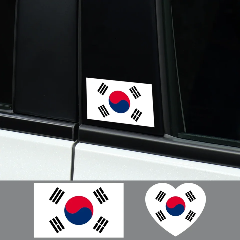 1set Kórea vlajková nálepka automobilov Vinyl pre auto iPad prenosný počítač motocykla PVC Sticker Vodotesný štýl stylingové nálepky Vonkajšie príslušenstvo