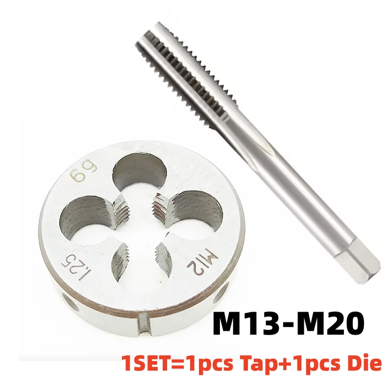 1set metrická skrutka ruky kohútika a mazanie Set jemné závity Dies Taps Suit M13M14M15M16M17M18M19M20 x 0,5 1 0,75 1,25 1,75 2,5 2 2