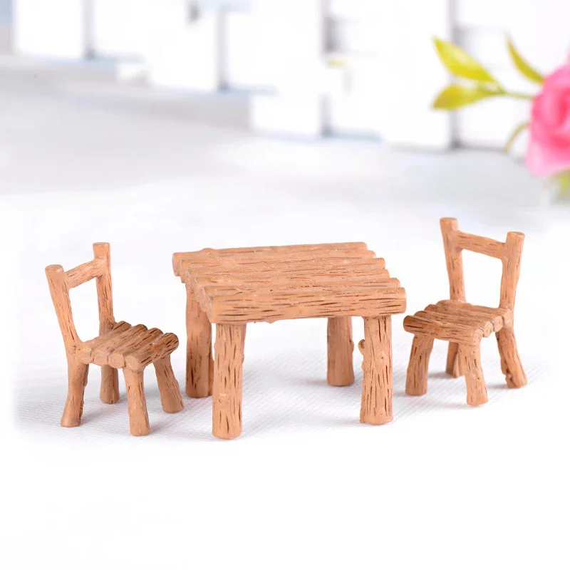 1set Mini stoly stoličky Figurové remeslá Figurové remeslá Miniatúry Miniatúry dekorácie rozprávkové živice záhradné ozdoby figuríny