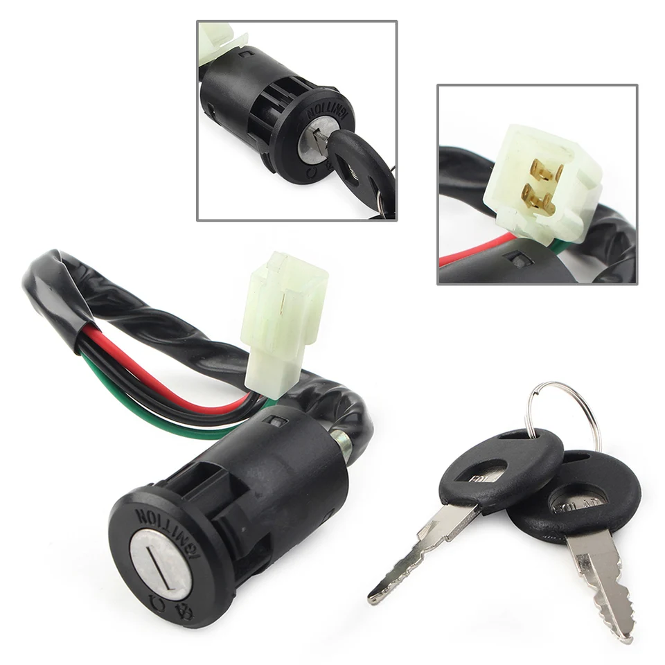 1set Motorcycle Security 4 drôty zapaľovacích spínačov Zamknuté kľúče nastavené pre Honda CG125 pre Taotao ATV Quad 110cc 125cc 135cc ATV