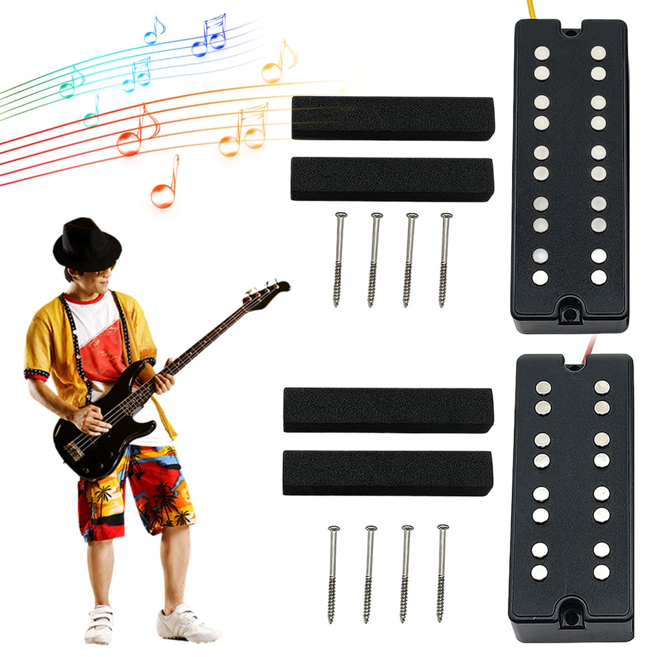 1set Open 5/4 String Bass Guitar Pickups 2 montážna skrutka Guitar Guitar a most Pickup Double Coil Electric Guitar Pickups