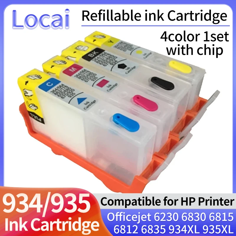1set pre HP 934 935 XL Doplniteľná atramentová kazeta s oblúkovými čipmi kompatibilnými pre HP OfficeJet Pro 6230 6830 6835 6812 6815 tlačiareň