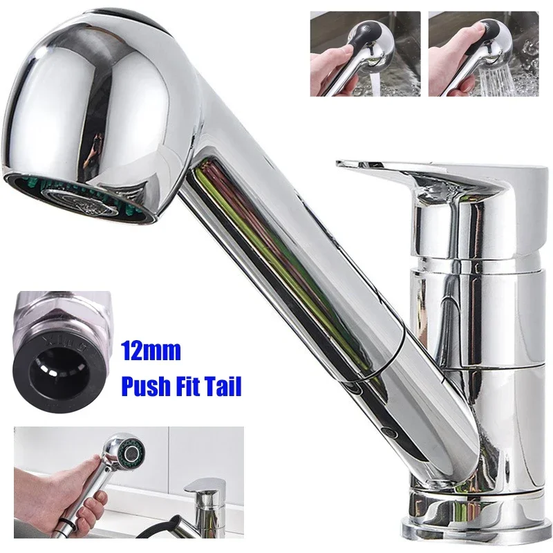 1set RV Parts príslušenstvo Motýždňový karavan chrómový mixér Tap vytiahnutie spreju push fit 12 mm John hosť / veľryba chvosta