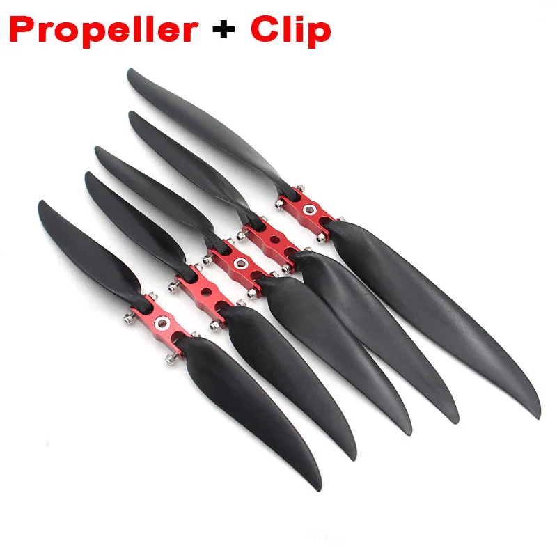1set Sparkhobby skladacia skladacia vrtuľa a červená pádlová klipová adaptér Clamp 5 mm 6 mm aperatúra 1060 1160 RC letún s pevným krídlom DIY