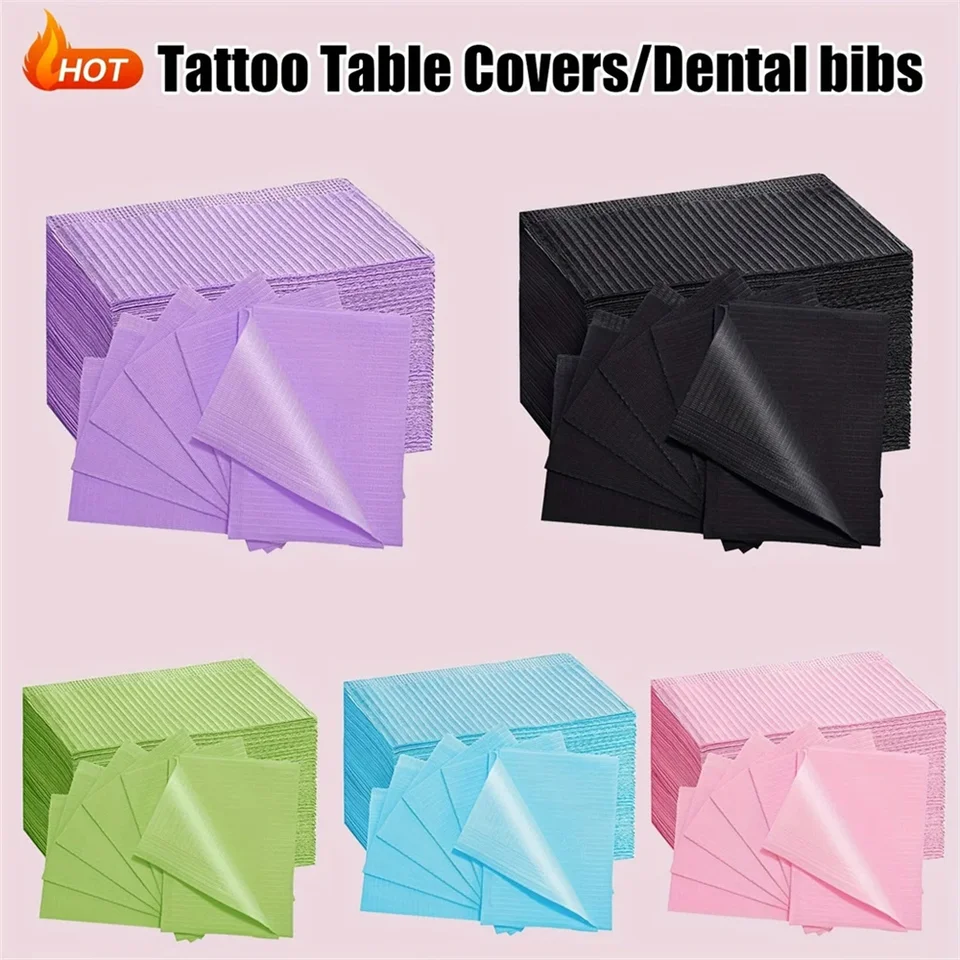 1set, tetovacie stoly pokrýva čistú podložku, jednorazové zubné podvrstvové listy, podpora hygiena osobného tetovania Bib nepremokavá Tatt Tatt