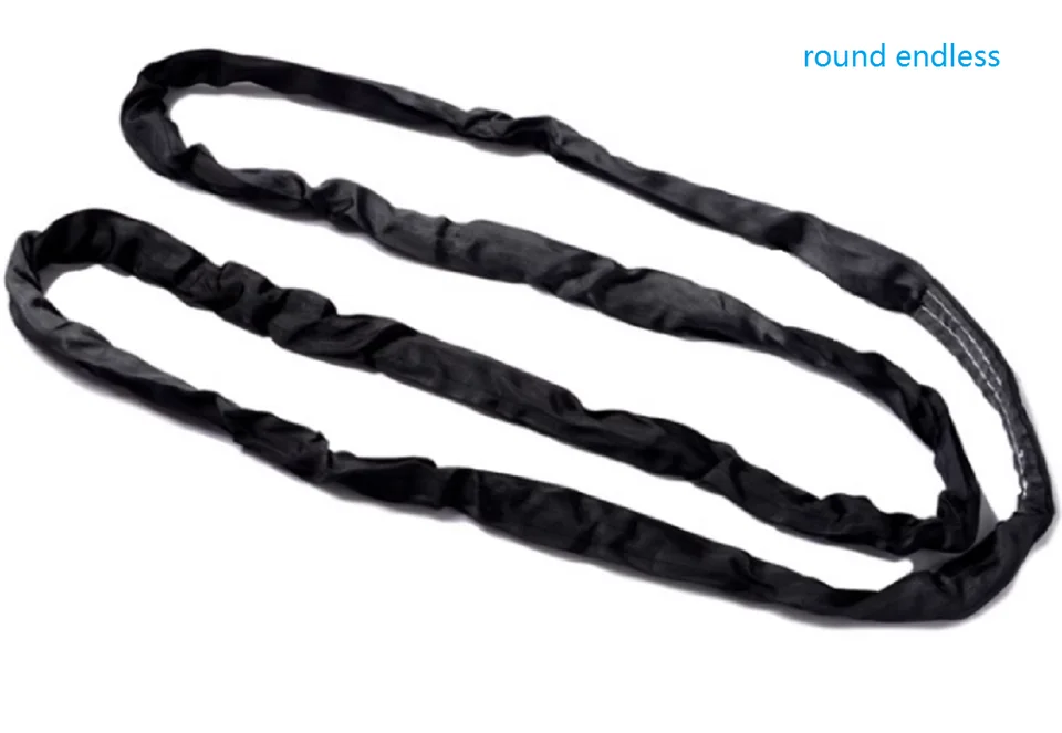 1T-3ton Black Endless Soft Soft Round Sling pre scénickú arénu hranie 6: 1 Vysoký priemyselný priemyselný priemyselný zdvíhací popruh polyesteru Fibe