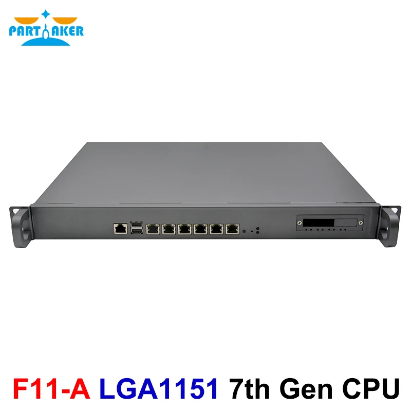 1U Firewall Rackmount LGA1151 Intel Core i3 7100 I5 7600 i7 7700 6x I226 LAN 2 SFP 4 SFP 2 USB Firewall Appliance PFSense